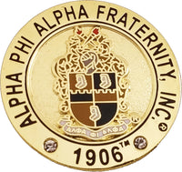 Alpha Phi Alpha Fraternity Inc. Rhinestone Lapel Pin [Gold]