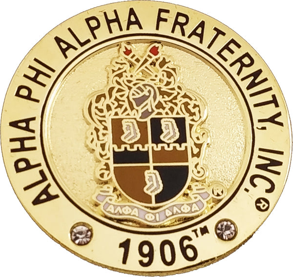 Alpha Phi Alpha Fraternity Inc. Rhinestone Lapel Pin [Gold]