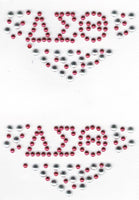 Delta Sigma Theta V-Shaped Collar Rhinestud Heat Transfer [Red/Silver]
