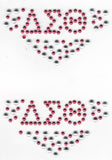 Delta Sigma Theta V-Shaped Collar Rhinestud Heat Transfer [Red/Silver]