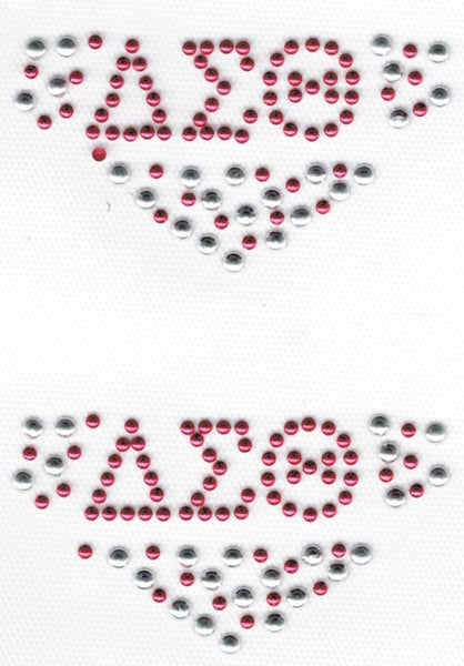 Delta Sigma Theta V-Shaped Collar Rhinestud Heat Transfer [Red/Silver]