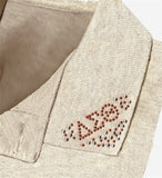 Delta Sigma Theta V-Shaped Collar Rhinestud Heat Transfer [Red/Silver]