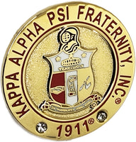 Kappa Alpha Psi Fraternity, Inc. Rhinestone Round Lapel Pin [Gold - 1.125"]