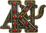 Kappa Alpha Psi Stacked 3D Letter 10 Ruby Stone Lapel Pin [Gold]
