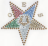 Eastern Star Symbol Full Color Rhinestud Heat Transfer [Multi-Colored]