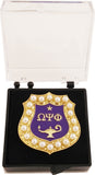 Omega Psi Phi Escutcheon 20 Pearl Shield Lapel Pin [Gold]