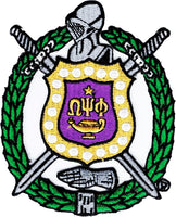 Omega Psi Phi Escutcheon Shield Iron-On Patch [Multi-Colored]
