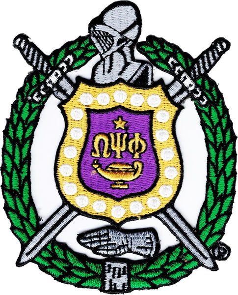 Omega Psi Phi Escutcheon Shield Iron-On Patch [Multi-Colored]