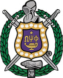 Omega Psi Phi Escutcheon Shield Iron-On Patch [Multi-Colored]