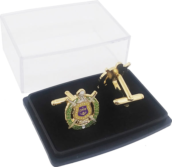 Omega Psi Phi Escutcheon Shield Cuff Links [Gold]