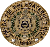 Omega Psi Phi Fraternity Inc. Rhinestone Lapel Pin [Gold]