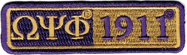 Omega Psi Phi 1911 Split Bar Iron-On Patch [Purple]