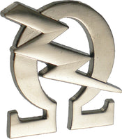 Omega Psi Phi Que Lightning Bolt Polished Lapel Pin [Silver]