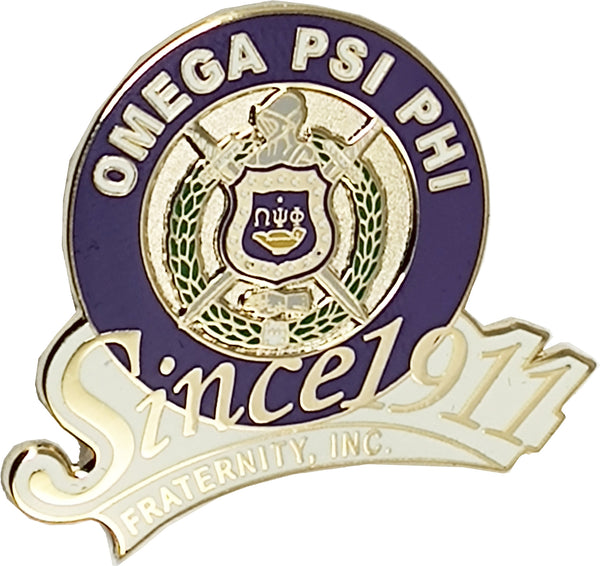 Omega Psi Phi Fraternity Inc. Since 1911 Lapel Pin [Gold]