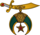 Shriner Sword Symbol Cut-Out Iron-On Patch [Gold]