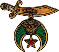 Shriner Sword Symbol Cut-Out Iron-On Patch [Gold]