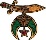 Shriner Sword Symbol Cut-Out Iron-On Patch [Gold]