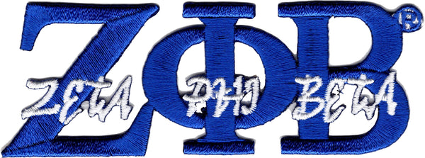 Zeta Phi Beta Script Iron-On Patch [Blue]