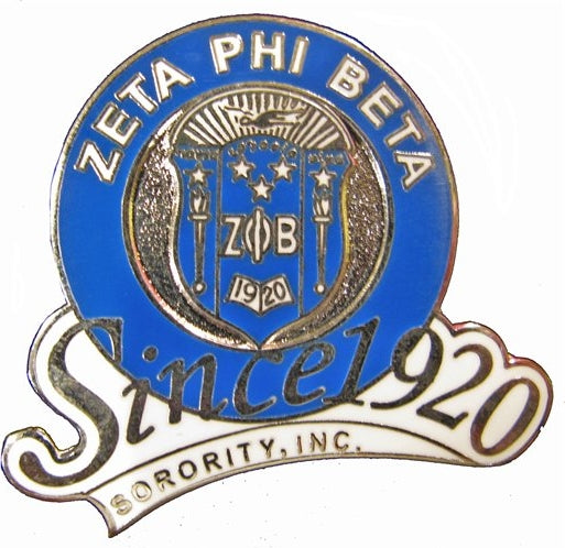 Zeta Phi Beta Sorority Inc. Since 1920 Lapel Pin [Silver]