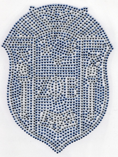 Zeta Phi Beta Crest Full Color Rhinestud Heat Transfer [Blue]