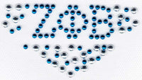 Zeta Phi Beta V-Shaped Collar Rhinestud Heat Transfer [Blue/Silver]