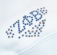 Zeta Phi Beta V-Shaped Collar Rhinestud Heat Transfer [Blue/Silver]