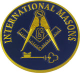International Masons Blue House Symbol Round Car Emblem [Navy Blue]