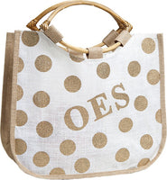 Eastern Star Polka Dot Jute Bag [Gold/White]