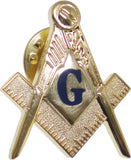 Mason 3D Symbol Lapel Pin [Gold/Navy Blue]