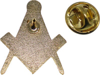 Mason 3D Symbol Lapel Pin [Gold/Navy Blue]