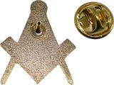 Mason 3D Symbol Lapel Pin [Gold/Navy Blue]