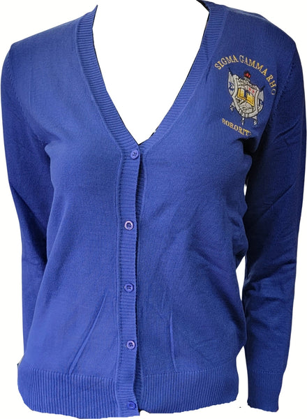 Buffalo Dallas Sigma Gamma Rho Classic Cardigan [Button Down - Blue]