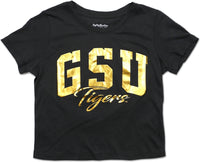 Big Boy Grambling State Tigers Foil Cropped Ladies Tee [Black]