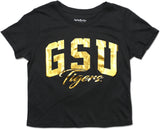 Big Boy Grambling State Tigers Foil Cropped Ladies Tee [Black]