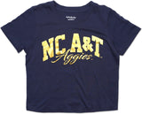 Big Boy North Carolina A&T Aggies Foil Cropped Ladies Tee [Navy Blue]