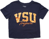 Big Boy Virginia State Trojans Foil Cropped Ladies Tee [Navy Blue]