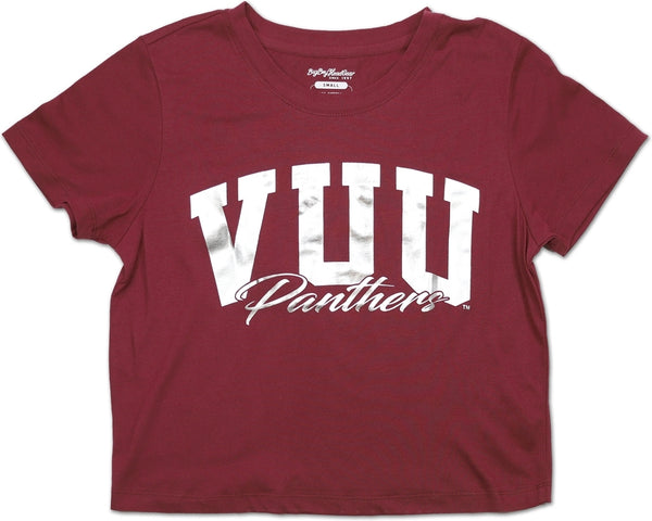 Big Boy Virginia Union Panthers Foil Cropped Ladies Tee [Maroon]