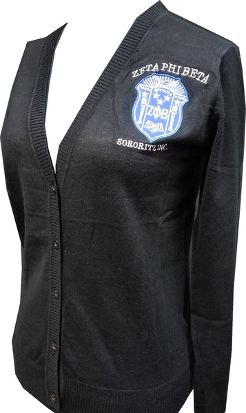 Buffalo Dallas Zeta Phi Beta Classic Cardigan [Button Down - Black]