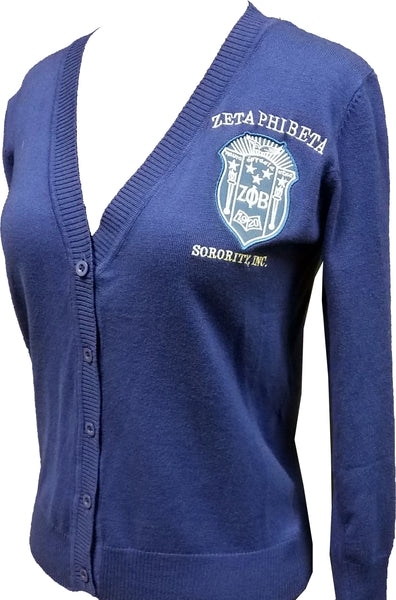 Buffalo Dallas Zeta Phi Beta Classic Cardigan [Button Down - Blue]