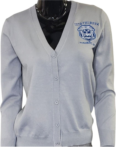 Buffalo Dallas Zeta Phi Beta Classic Cardigan [Button Down - Grey]