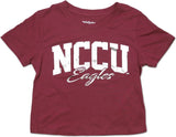Big Boy North Carolina Central Eagles Foil Cropped Ladies Tee [Maroon]