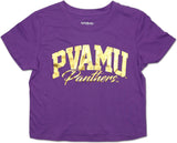 Big Boy Prairie View A&M Panthers Foil Cropped Ladies Tee [Purple]