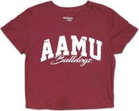Big Boy Alabama A&M Bulldogs Foil Cropped Ladies Tee [Maroon]