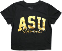 Big Boy Alabama State Hornets Foil Cropped Ladies Tee [Black]