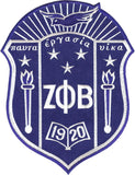 Zeta Phi Beta Crest Embroidered Iron-On Patch [Blue]