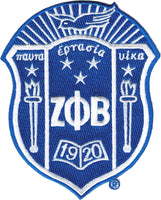 Zeta Phi Beta Crest Embroidered Iron-On Patch [Blue]
