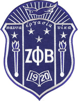 Zeta Phi Beta Crest Embroidered Iron-On Patch [Blue]