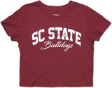 Big Boy South Carolina State Bulldogs Foil Cropped Ladies Tee [Maroon]
