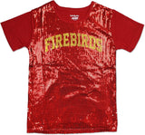 Big Boy District of Columbia Firebirds S3 Ladies Sequins Tee [Crimson Red]