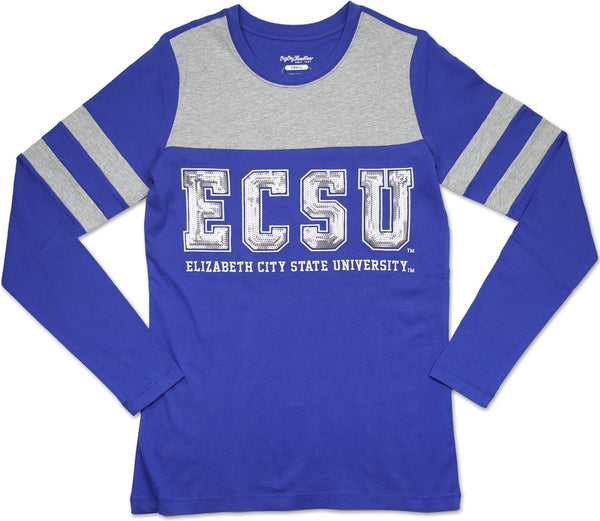 Big Boy Elizabeth City State Vikings Ladies Long Sleeve Tee [Royal Blue]